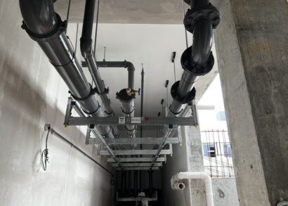 Installation of Prefabricated Mechanical Electrical & Plumbing (MEP) Module System at a Singapore camp.